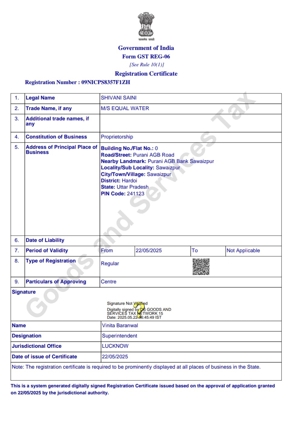 GST Certificate